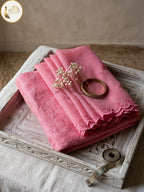 Rose Pink Embroidered Cotton Kurti with Dupatta