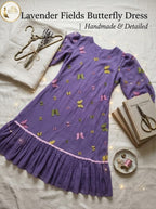 Purple Butterfly Embroidered Mulchanderi Dress